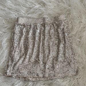 Love on a Hanger Glittering Silver Mini Skirt
